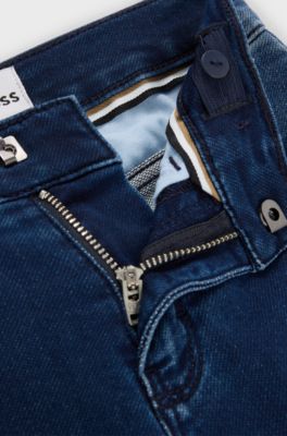 Kids' jeans in blue stretch denim, Dark Blue