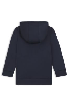 Kids' zip-up hoodie with embroidered logo, Dark Blue