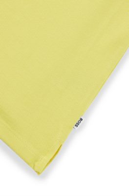Polo de piqu&eacute; de algod&oacute;n para ni&ntilde;os con logo y rayas, Amarillo