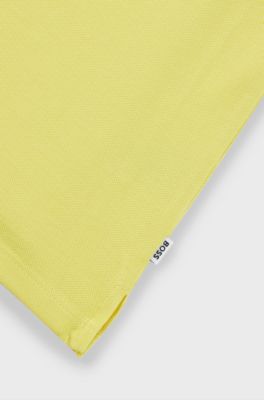 Polo de piqu&eacute; de algod&oacute;n para ni&ntilde;os con logo y rayas, Amarillo