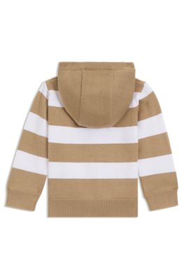 Cardigan a righe per bambini in cotone con logo stampato, A disegni