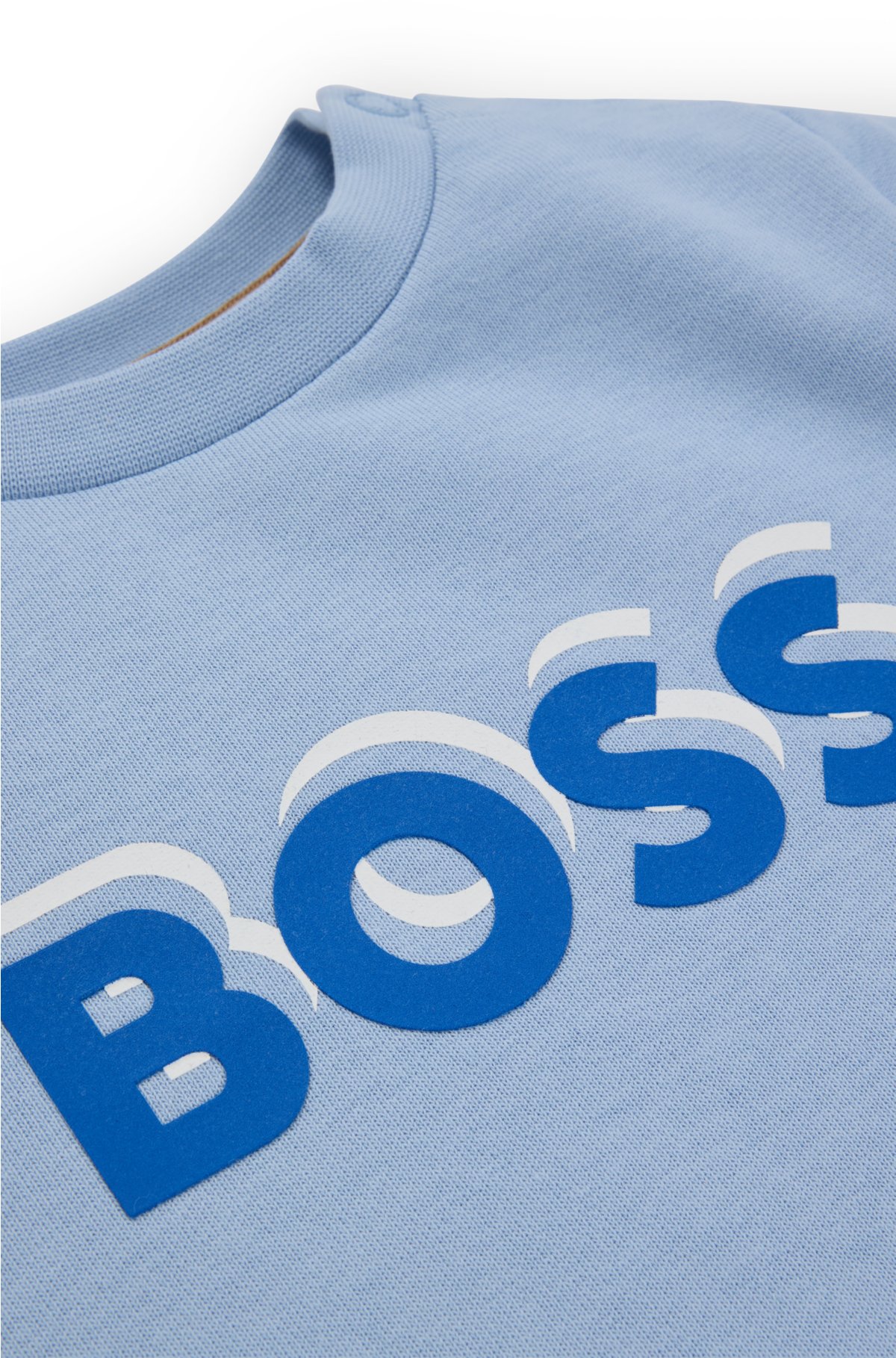 Kids' cotton-blend sweatshirt with logo print, Light Blue