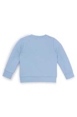 Kids' cotton-blend sweatshirt with logo print, Light Blue