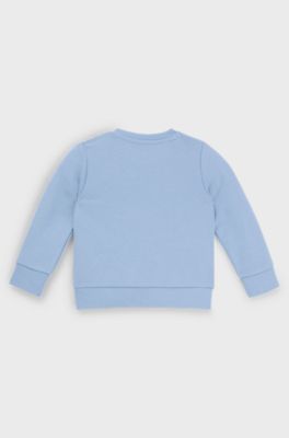 Kids' cotton-blend sweatshirt with logo print, Light Blue