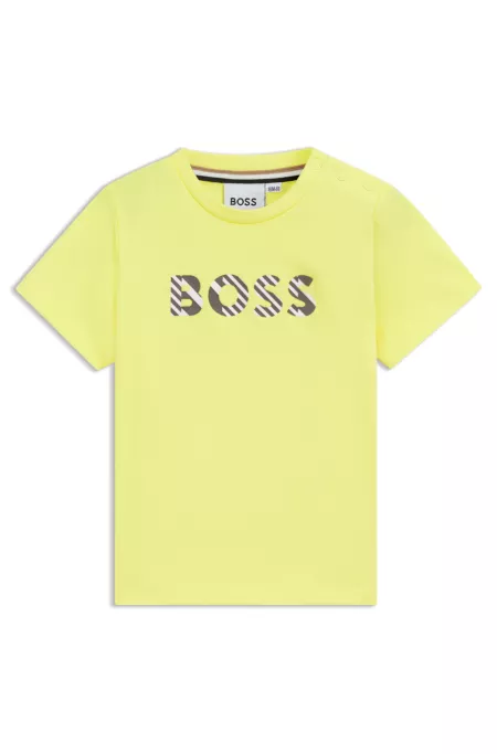 Kids-T-Shirt aus reinem Baumwoll-Jersey mit Logo-Prägung