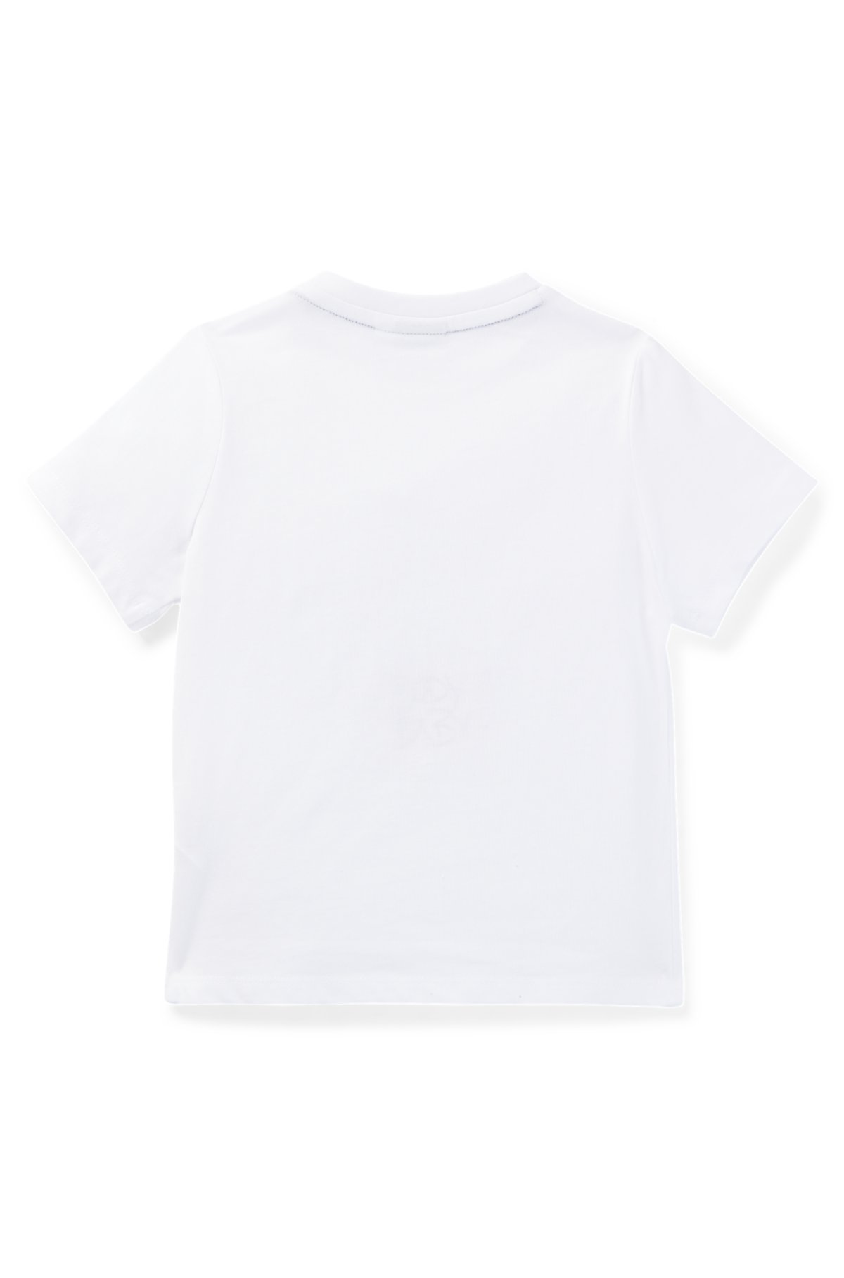 Kids' T-shirt in cotton jersey with repeat logos, White