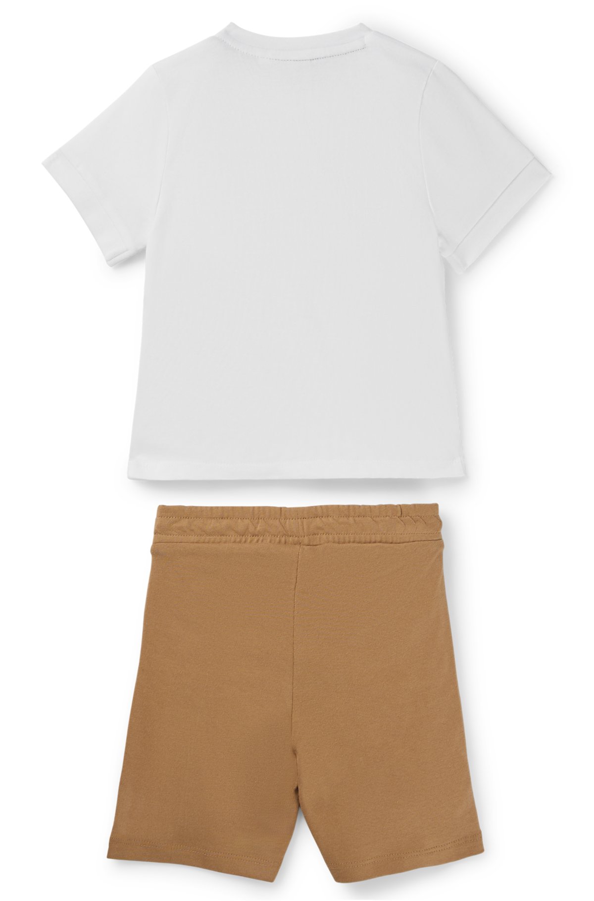 BOSS - Kids' cotton T-shirt and shorts set with logo details