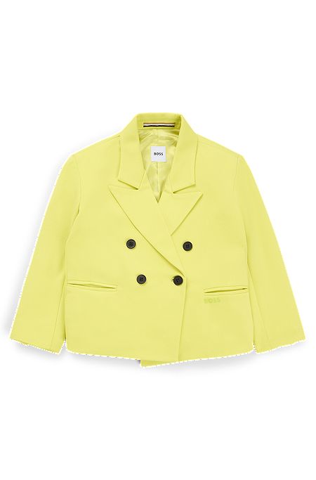 Kids' double-breasted jacket in stretch fabric, Yellow