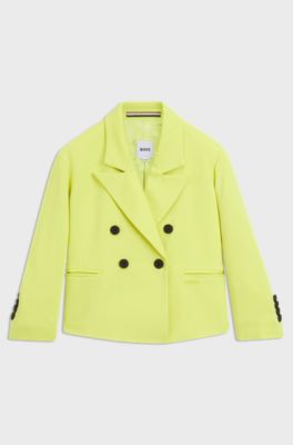 Veste crois&eacute;e en tissu stretch pour enfant, Jaune
