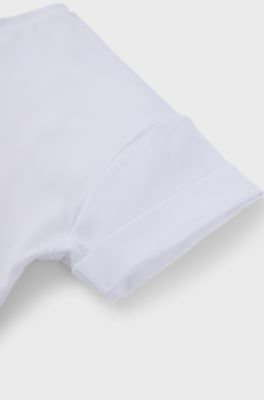 T-shirt f&ouml;r barn, i stretchig bomull med tryckt logga, Vit