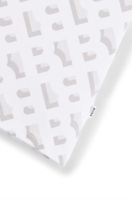 Kids' T-shirt in stretch cotton with monogram pattern, White