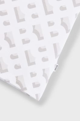 Kids' T-shirt in stretch cotton with monogram pattern, White