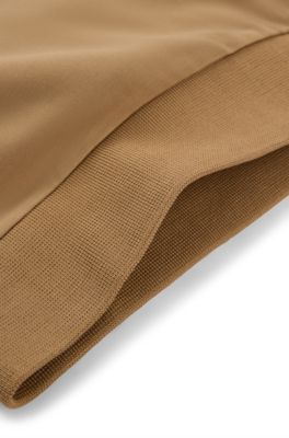 Kids' hoodie in stretch fabric with logo print, Brown