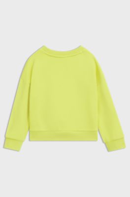 Sweat en polaire de coton m&eacute;lang&eacute; avec logo artistique pour enfant, Jaune