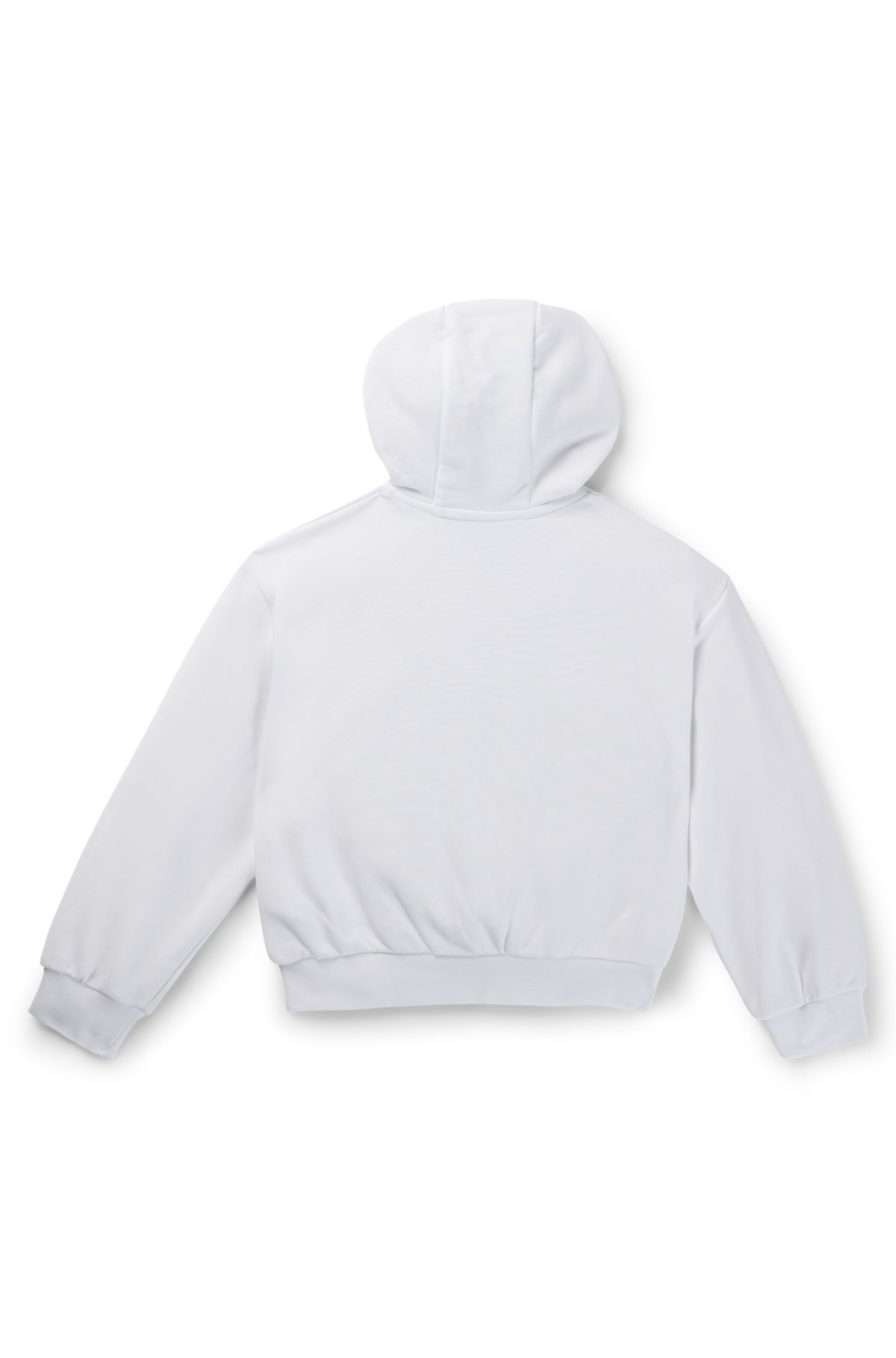 Kids' fleece hoodie with signature details, White