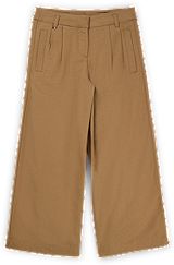 Kids' loose-fit trousers in soft twill, Brown