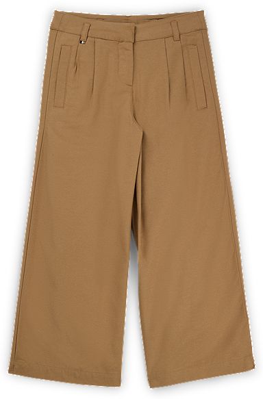 Kids' loose-fit trousers in soft twill, Brown