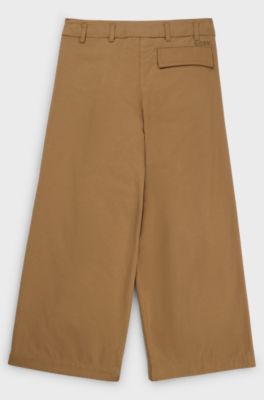 Kids' loose-fit trousers in soft twill, Brown