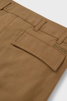 Kids' loose-fit trousers in soft twill, Brown