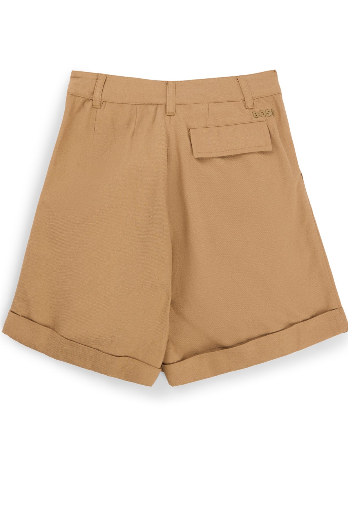 Kids' loose-fit shorts in cotton-blend twill, Brown