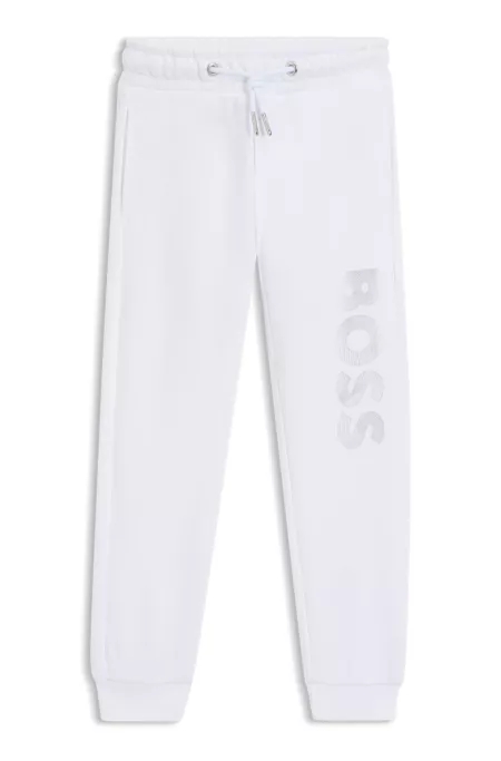 Pantalon de survêtement avec bas des jambes resserré et logo imprimé pour enfant