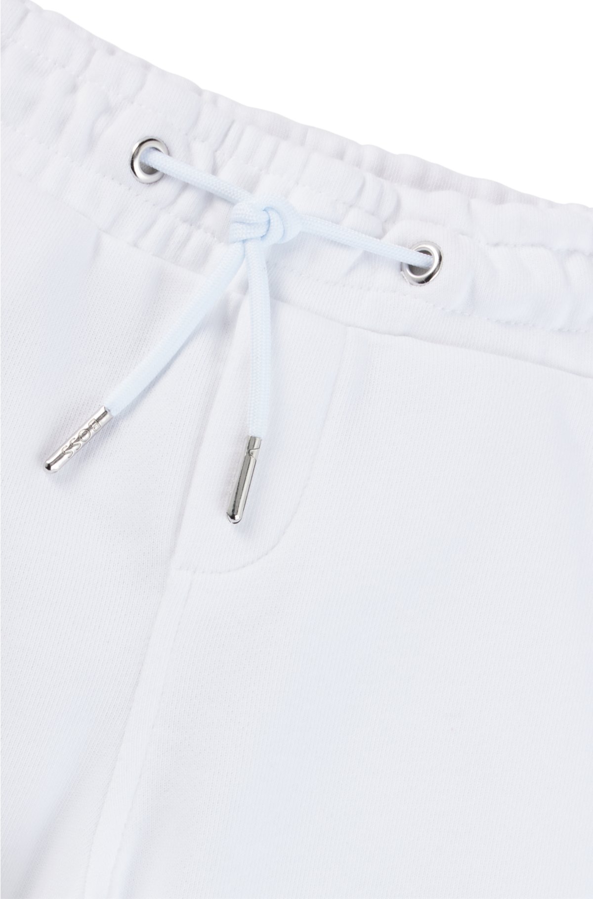 Kids' cuffed tracksuit bottoms with logo print, White