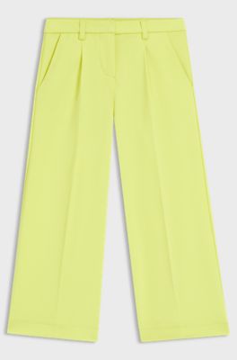 Pantaloni eleganti per bambini in tessuto elasticizzato, Giallo