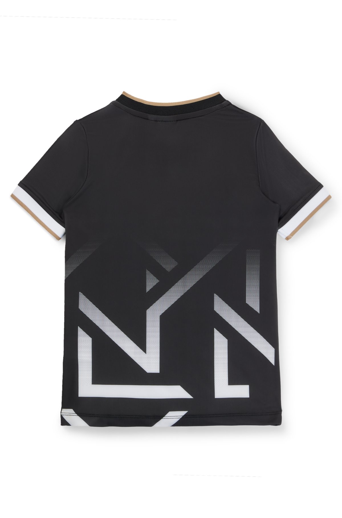 Kids' V-neck T-shirt with degradé artwork, Black