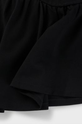 Kids' sleeveless dress in stretch fabric with logo print, Black