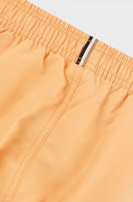 Boxer da mare ad asciugatura rapida per bambini con logo verticale, Arancione
