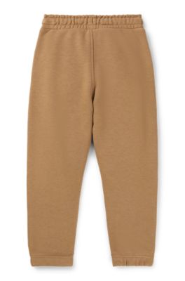 キッズ フリース トラックスーツボトムス ロゴプリント, ブラウン