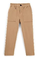 Kids' suit trousers in stretch fabric, Brown