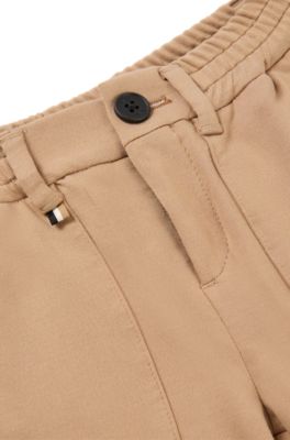 Kids' suit trousers in stretch fabric, Brown