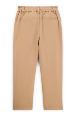Kids' suit trousers in stretch fabric, Brown