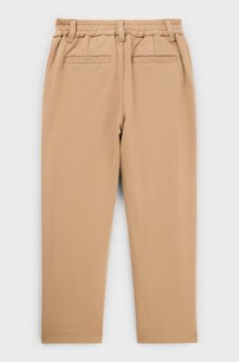 Kids' suit trousers in stretch fabric, Brown