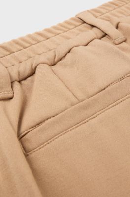 Kids' suit trousers in stretch fabric, Brown