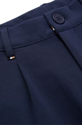 Kids' cargo trousers in stretch piqu&eacute;, Dark Blue