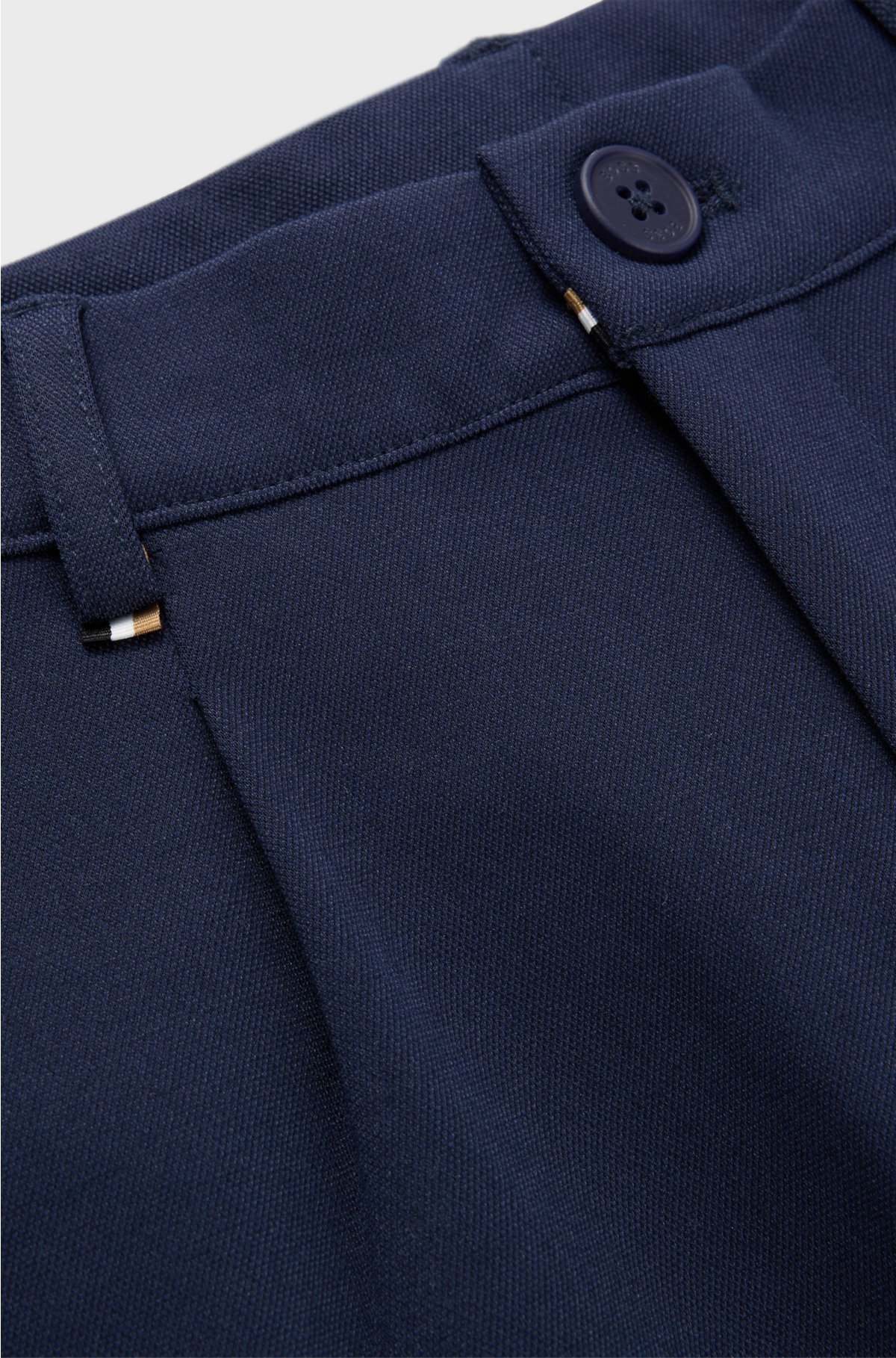 Kids' cargo trousers in stretch piqué, Dark Blue