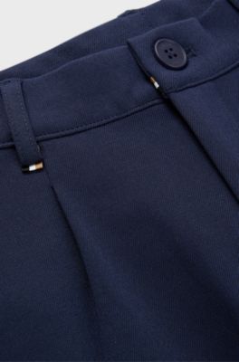 Kids' cargo trousers in stretch piqu&eacute;, Dark Blue