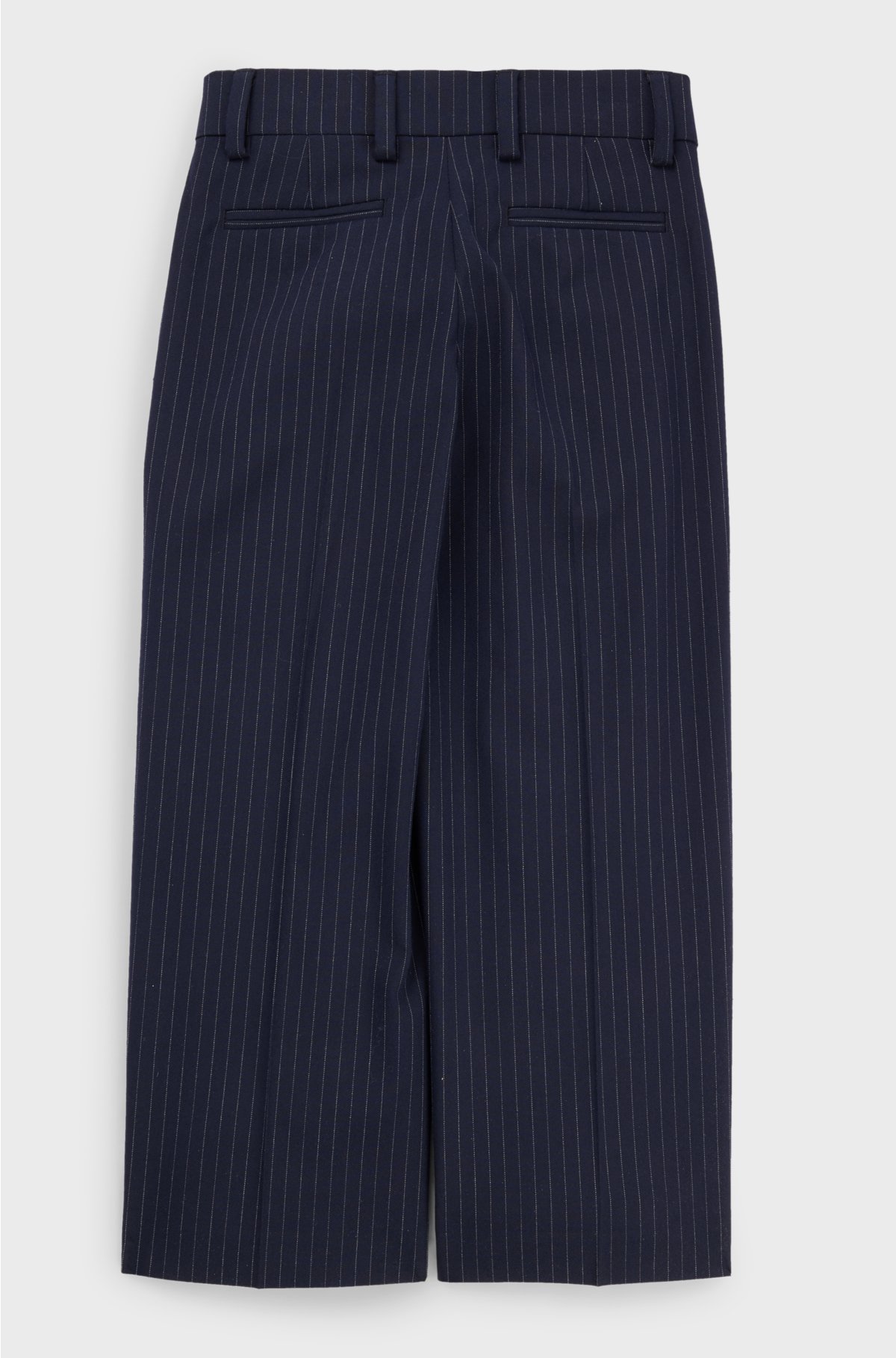 Kids' suit trousers in striped stretch fabric, Dark Blue
