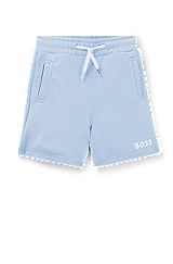 Kids' regular-fit fleece shorts with logo print, Light Blue