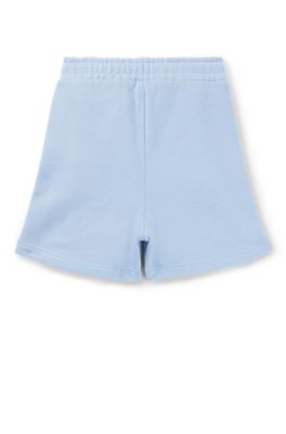 Kids' regular-fit fleece shorts with logo print, Light Blue