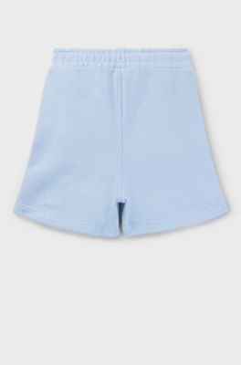 Regular-fit kindershorts van fleece met logoprint, Lichtblauw