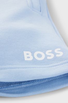 Kids' regular-fit fleece shorts with logo print, Light Blue