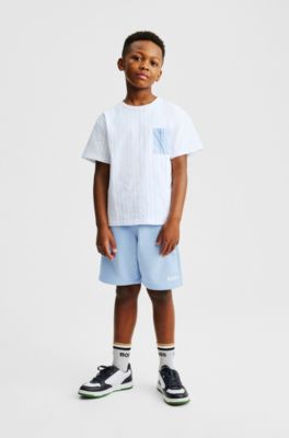 Short Regular en polaire avec logo imprim&eacute; pour enfant, bleu clair