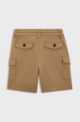 Cargoshorts f&ouml;r barn, i stretchigt tyg med dragsko i midjan, Brun