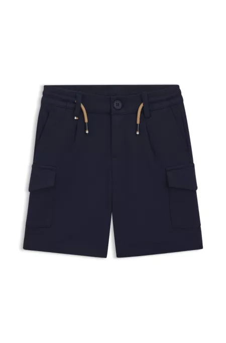 Short cargo en tissu stretch avec taille à cordon de serrage pour enfant