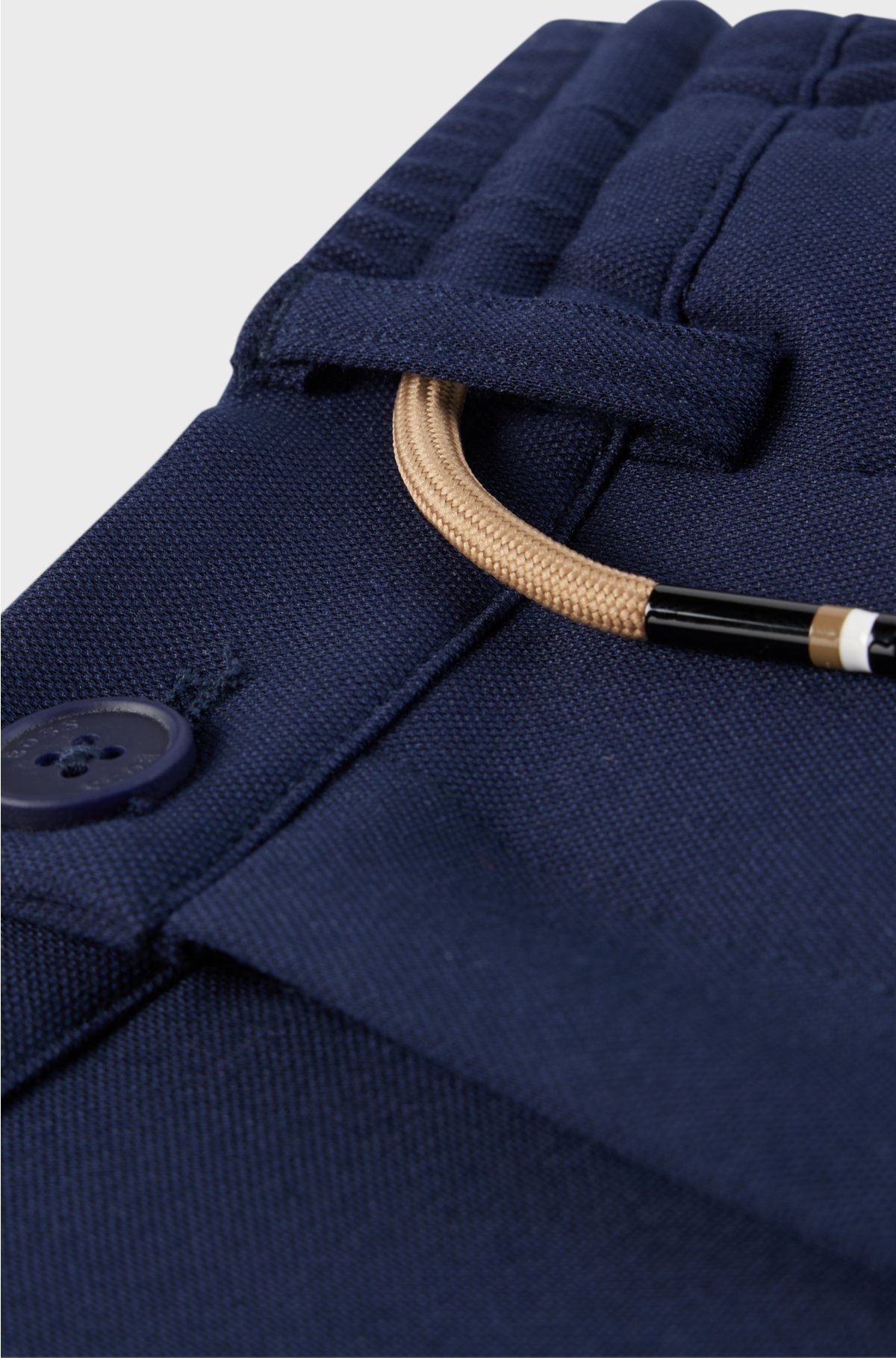 Kids' cargo shorts in stretch fabric with drawstring waist, Dark Blue