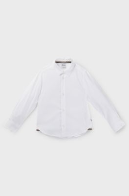 Kids' regular-fit shirt in Oxford cotton, White