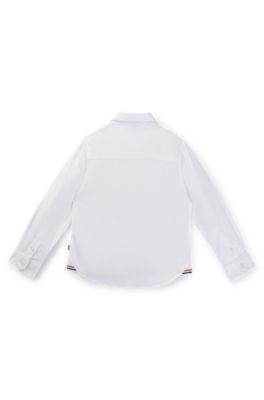 キッズ レギュラーフィットシャツ コットンオックスフォード, ホワイト